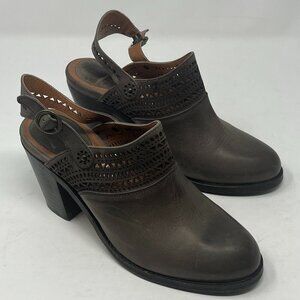Ariat Chaparral Slingback Leather Clogs grey 7 EUC